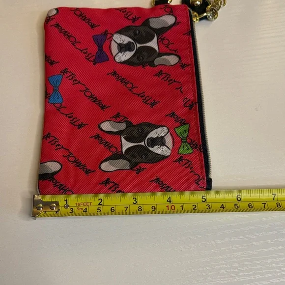 Betsey Johnson Boston Terrier Dog Pup Red Wristlet wallet - Picture 6 of 6